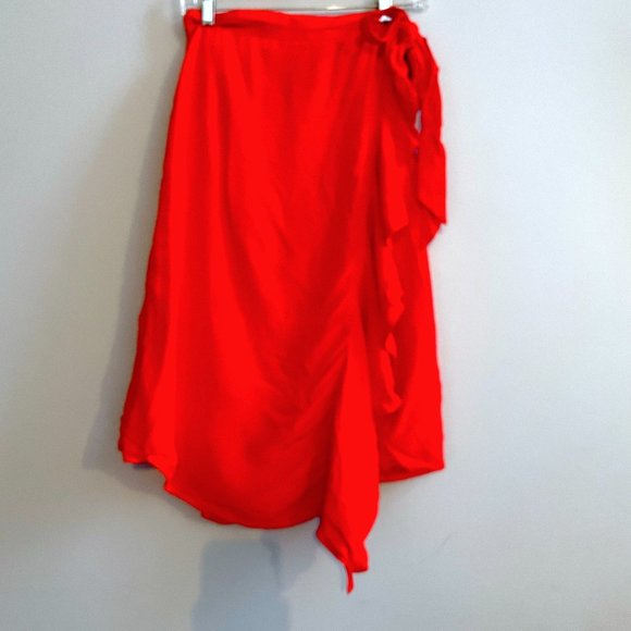 & other stories - red ruffle skirt - size 12 - Picture 2 of 2